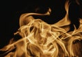 Blaze fire flame background and textured, orange and black Royalty Free Stock Photo