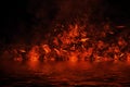Blaze fire flame texture on isolated background with water reflection Royalty Free Stock Photo