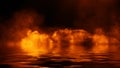 Blaze fire flame texture overlays on isolated background with water reflection Royalty Free Stock Photo
