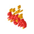 blaze fire isometric icon vector illustration