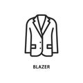 Blazer flat line icon. Vector illustration men clothes. Royalty Free Stock Photo