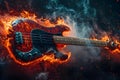 Blazing Bass Solo: Rock\'s Fiery Heartbeat. Concept Rock Music, Guitar Solos, Live Performances,