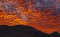 Blazing Desert Sunset Over the Mcdowell Mountains In AZ Royalty Free Stock Photo