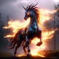 Blazing Enigma: An 8K Unity Rendering of a Fire Mythical Creature, Capturing the Essence of Mythical Splendor