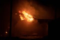 Blazing fire barn. Royalty Free Stock Photo