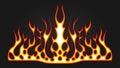 Blazing fire decals for the hood of the car. Hot Rod Racing Flames. Vinyl ready tribal flames. Vehicle and motorbike stickers, wit