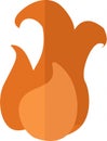 Blazing fire flame vector icon isolated on white Royalty Free Stock Photo
