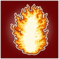 Blazing fire with luminous fire tongue logo illustrations