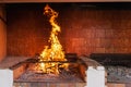 Blazing fireplace Royalty Free Stock Photo