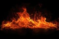 Blazing Flames And Fiery Road Against Black Background