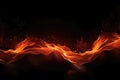 Blazing Flames And Fiery Road Against Black Background