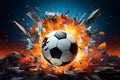 Blazing Futuristic soccer fire ball. Generate Ai