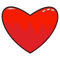 Blazing heart cartoon, Valentine. Illustration of Vector Design Royalty Free Stock Photo