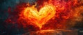 A Blazing Heart Ignites Passion And Intensity Royalty Free Stock Photo