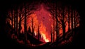 Blazing Inferno Consuming a Forest, Made with Generative AI