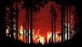 Blazing Inferno Consuming a Forest, Made with Generative AI