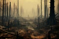 Blazing Inferno: The Wrath of a Forest Fire Royalty Free Stock Photo