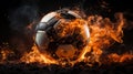 Blazing Kick: Soccerball Ignited by Smoke and Flames