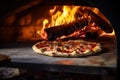 Blazing Pizza oven fire. Generate Ai Royalty Free Stock Photo