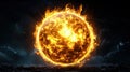 Fiery Planet Burning Sphere Cosmic Inferno Space Background AI generated. Royalty Free Stock Photo