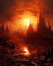 Blazing sun heats up the deserted city