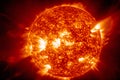 A blazing sun with solar storms capturing the intensity Royalty Free Stock Photo
