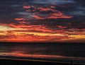 Blazing Sunset Over the Pacific, Torrance Beach, Los Angeles County, California Royalty Free Stock Photo