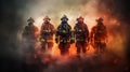 Blazing Vigor: Dynamic Energy of Firemen in Gear