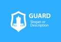 Blazon emblem with Shield and Stronghold castle - Vector logotype emblem for business flat style