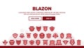 Blazon Shield Shapes Landing Header Vector