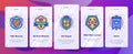 Blazon Shield Shapes Onboarding Icons Set Vector