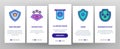 Blazon Shield Shapes Onboarding Icons Set Vector