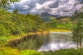 Blea Tarn Lake District Cumbria UK in colourful HDR Royalty Free Stock Photo