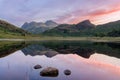 Blea Tarn Sunrise With Reflections. Royalty Free Stock Photo