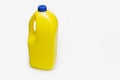 Bleach bottle isolated. Yellow Plastic container