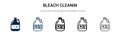 Bleach cleanin icon in filled, thin line, outline and stroke style. Vector illustration of two colored and black bleach cleanin Royalty Free Stock Photo