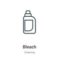 Bleach outline vector icon. Thin line black bleach icon, flat vector simple element illustration from editable cleaning concept Royalty Free Stock Photo