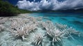 Bleached Coral Reef in Tropical Ocean Royalty Free Stock Photo