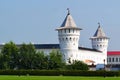 Bleached round towers of the Tobolsk Kremlin, Russia.