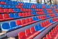Bleacher seats in the speedway stadium