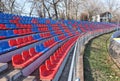 Bleacher seats in the speedway stadium Royalty Free Stock Photo