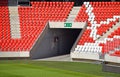 Bleachers and the exit in the stadium Royalty Free Stock Photo