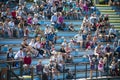 Bleachers full of people in Plailly France Royalty Free Stock Photo