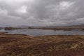 A bleak Loch Ba on Rannoch Moor on a wet day in April, Royalty Free Stock Photo