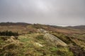 Bleak winter panoramic view of Gib Torr, and The Roaches in the Peak District National Park