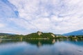 Bled Castle at Bled Lake in Slovenia Reflected on Water Royalty Free Stock Photo