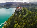 Bled Castle Blejski Grad Overlooking Lake Bled in Slovenia Royalty Free Stock Photo