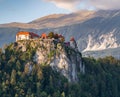 Bled Castle in the Julian alps Slovenia, Europe Royalty Free Stock Photo