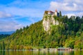 Bled Castle at Lake Bled in Slovenia Royalty Free Stock Photo