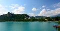 Bled castle and lake. Upper Carniola, Slovenia Royalty Free Stock Photo